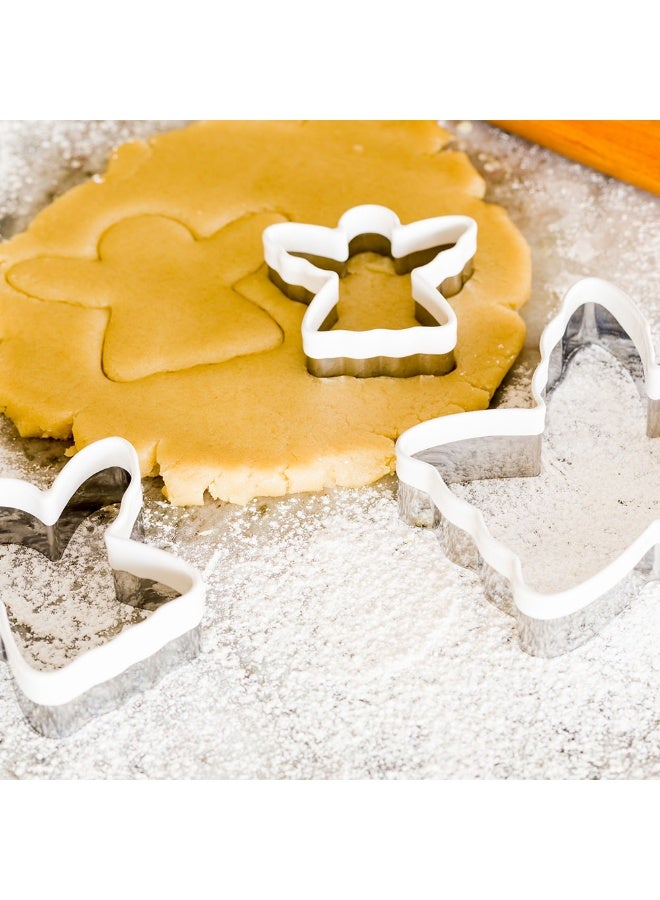Restaurantware Pastry Tek 3-Piece Angel Cookie Cutter, 1 Comfort Grip Cookie Cutter Angel - Multiple Sizes, 3-Piece Set, White Metal Angel Wing Cookie Cutter, Precise Cuts, - Image 3