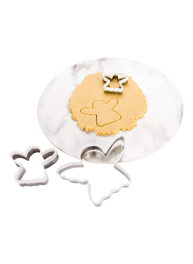Restaurantware Pastry Tek 3-Piece Angel Cookie Cutter, 1 Comfort Grip Cookie Cutter Angel - Multiple Sizes, 3-Piece Set, White Metal Angel Wing Cookie Cutter, Precise Cuts, - Image 4