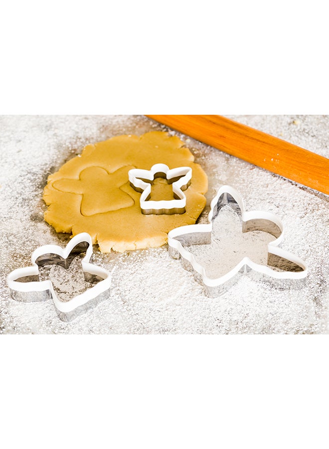 Restaurantware Pastry Tek 3-Piece Angel Cookie Cutter, 1 Comfort Grip Cookie Cutter Angel - Multiple Sizes, 3-Piece Set, White Metal Angel Wing Cookie Cutter, Precise Cuts, - Image 5