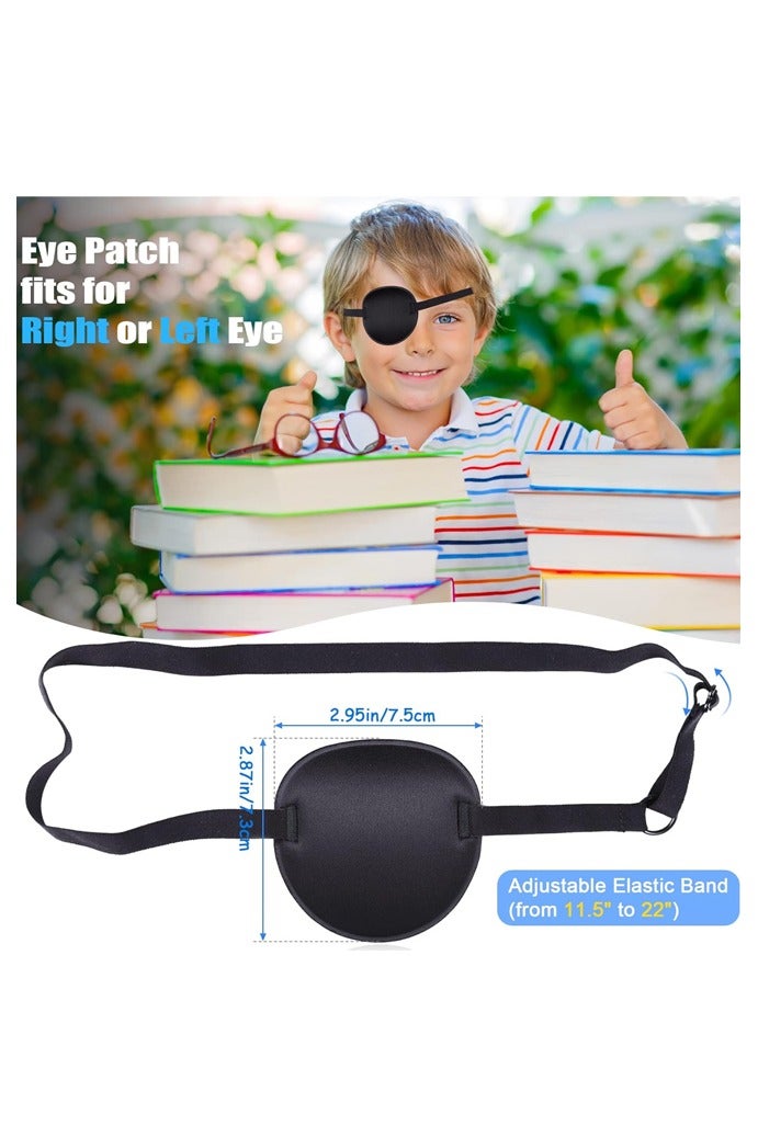 4 PCS Eye Patches for Adults Men Kids, Adjustable Eyepatch for Right/Left Eye, Amblyopia Lazy Patches - Image 2
