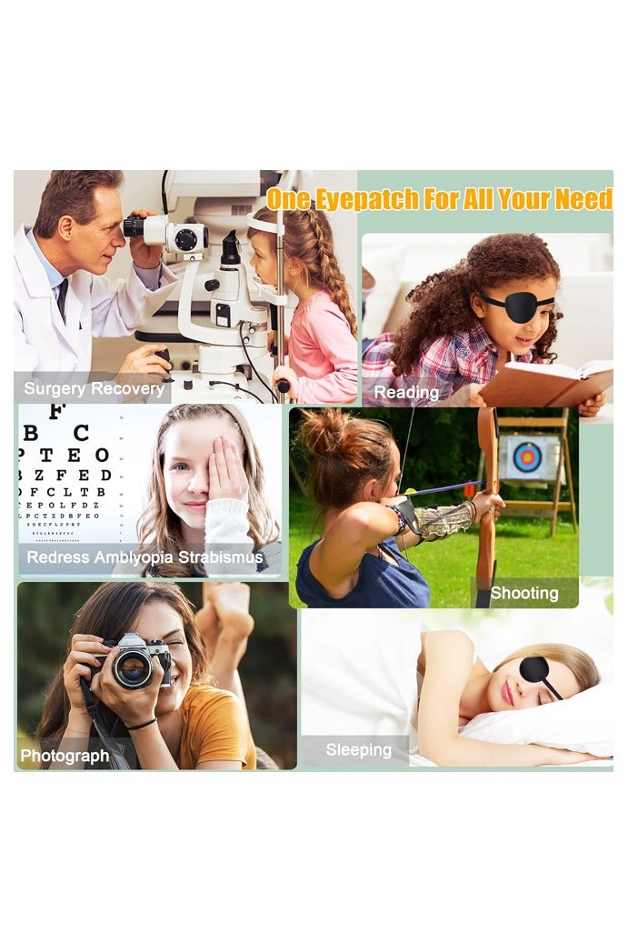 4 PCS Eye Patches for Adults Men Kids, Adjustable Eyepatch for Right/Left Eye, Amblyopia Lazy Patches - Image 5