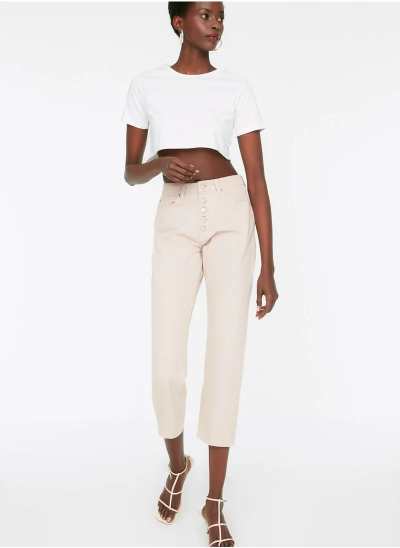 trendyol Button Detail High Waist Mom Jeans