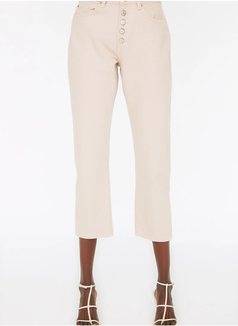 trendyol Button Detail High Waist Mom Jeans