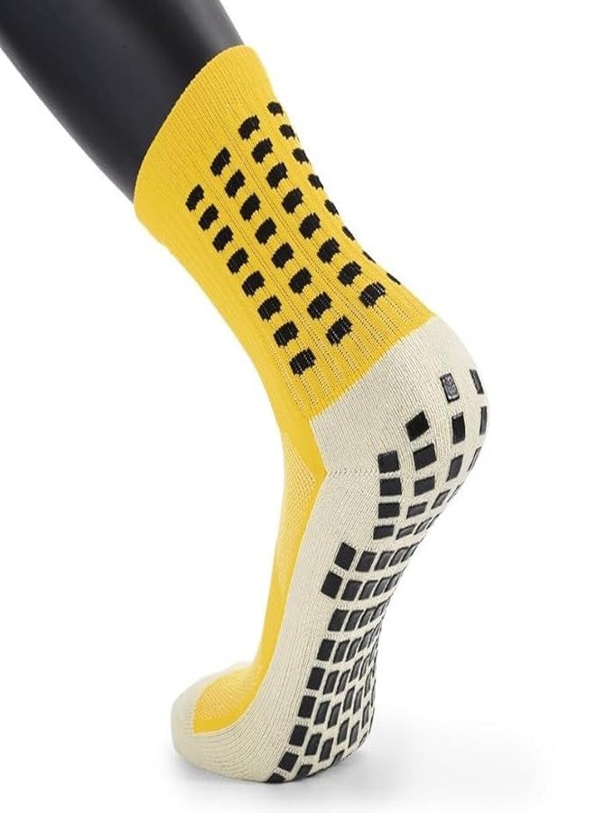 TENDSY Athletic Sports Socks, Anti-Slip Cushioned Design for Soccer, Cycling, Outdoor Activities (IN, Alpha, Free Size, Yellow) - Image 3