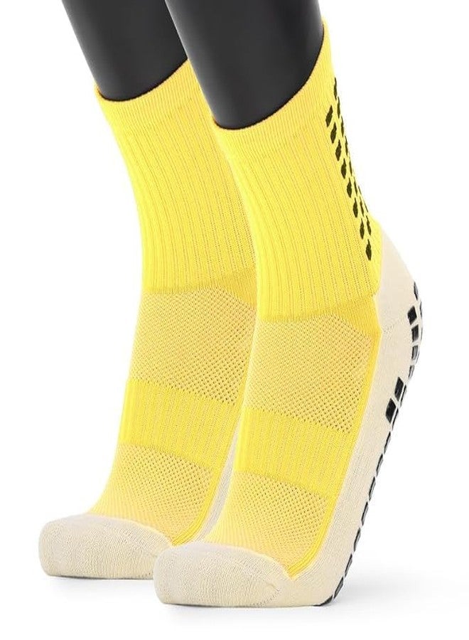 TENDSY Athletic Sports Socks, Anti-Slip Cushioned Design for Soccer, Cycling, Outdoor Activities (IN, Alpha, Free Size, Yellow) - Image 2