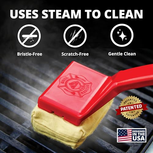 Grill Rescue BBQ Replaceable Scraper Cleaning Head, Bristle Free - Durable and Unique Scraper Tools for Cast Iron or Stainless-Steel Grates, Barbecue Cleaner (Non Scraper Brush) - Image 2