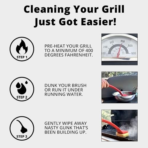 Grill Rescue BBQ Replaceable Scraper Cleaning Head, Bristle Free - Durable and Unique Scraper Tools for Cast Iron or Stainless-Steel Grates, Barbecue Cleaner (Non Scraper Brush) - Image 4