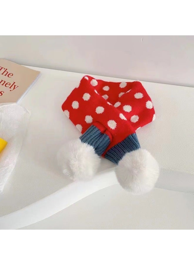 South Korea Children's Scarf Trendy New Boys And Girls Knitted Wool Bear Scarf Cross Children's Wool Cartoon Scarf