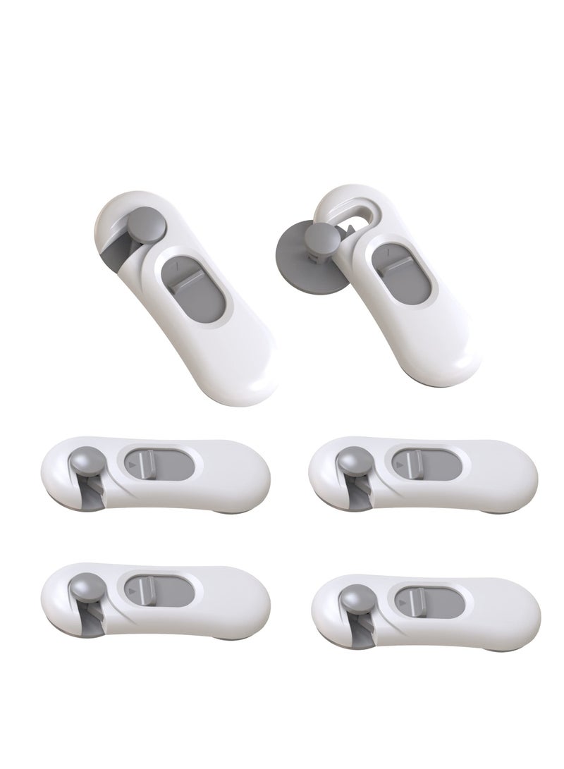 6 Pack Child Safety Locks - Easy Install No Drill Cabinet, Drawer, Appliance, Toilet Seat, Refrigerator, and Oven Security Locks for Baby Proofing Your Home. - Image 1