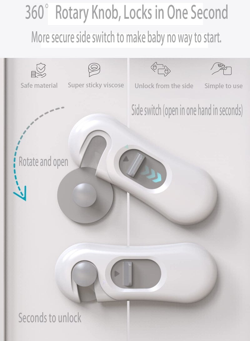 6 Pack Child Safety Locks - Easy Install No Drill Cabinet, Drawer, Appliance, Toilet Seat, Refrigerator, and Oven Security Locks for Baby Proofing Your Home. - Image 4