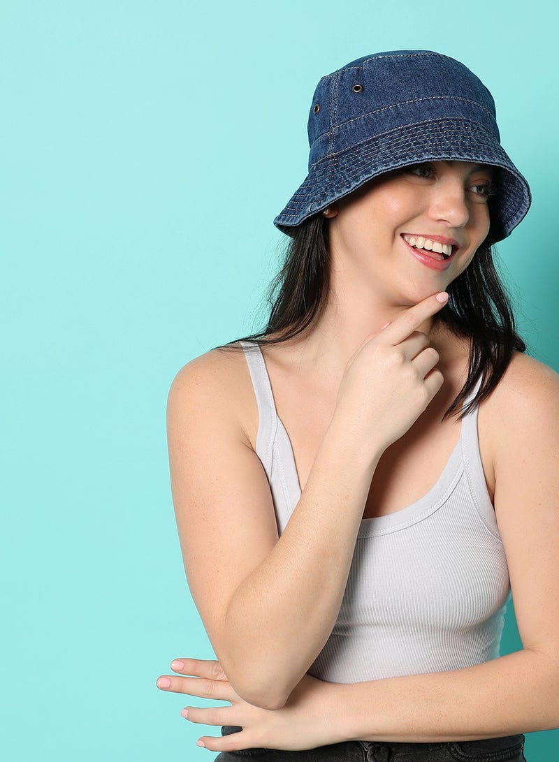 Haute Sauce Stylish Denim Bucket Hat  - Image 2
