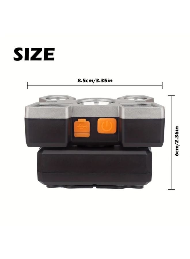 Black USB Rechargeable Tactical Flashlight 5 Brightness Levels 90 Degree Adjustable Head - Image 4