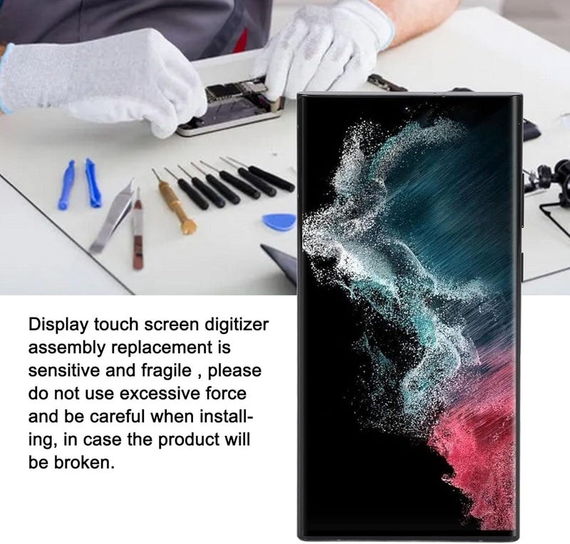 Yoidesu for S22 Ultra, OLED LCD Display Touch Screen Digitizer Assembly S22ultra SM S908B LCD Screen Replacement with Frame, 6.7 Inch (Matte Black) - Image 2