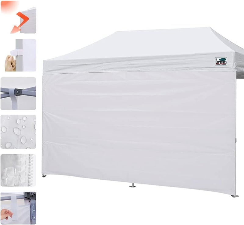 Eurmax USA Instant Canopy SunWall Camping Tent Tarp Shelter 10x20 Canopy Wall Sidewall Canopy Tent Sidewalls for Pop Up Canopy Tent,1 Pack Sidewall Only(White) - Image 3
