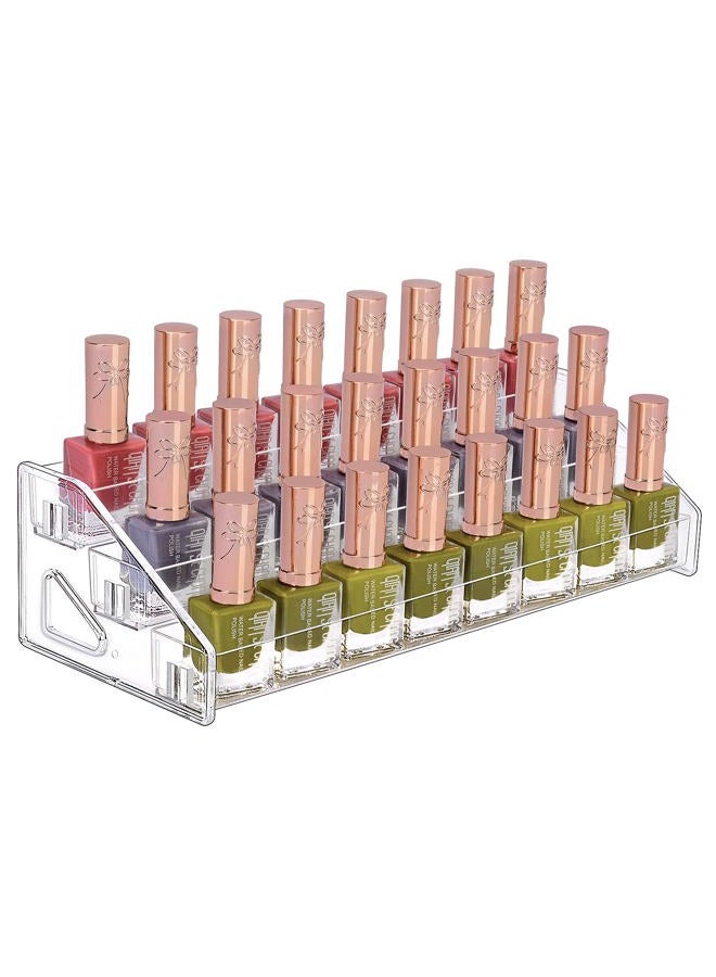 JessLab Nail Polish Organizer, 3-Tier Clear Acrylic Nail Polish Rack Essential Oil Holder Cosmetic Display Case Makeup Organizer Cosmetics Storage for Bathroom Vanity Countertop - Image 1