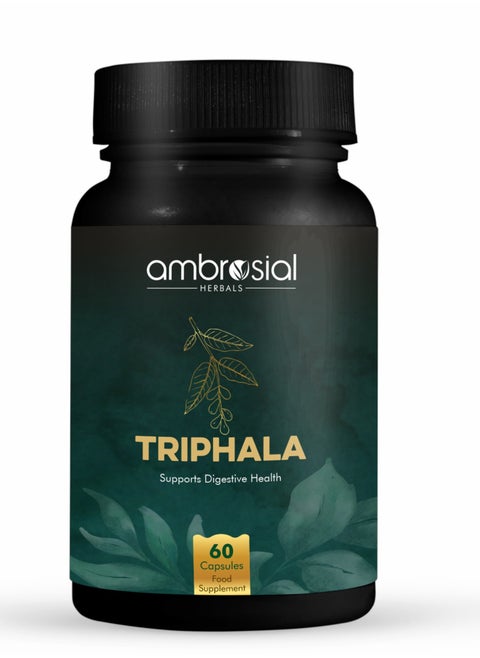 Triphala Capsules, Blend Of 3 Natural Herbs Amla, Haritaki And More In Triphala 60 Vegan Capsules