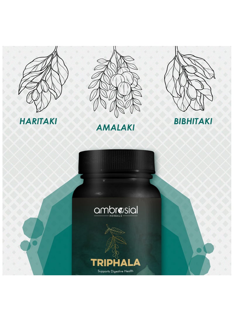 ambrosial - Triphala Capsules, Blend Of 3 Natural Herbs Amla, Haritaki And More In Triphala 60 Vegan Capsules - Image 1