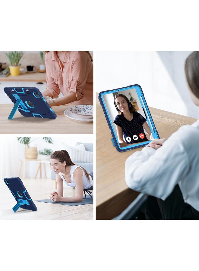 زبون حافظة لجهاز iPad Pro 13 2024 من السيليكون والأكريليك بلون متباين مع حامل - Image 3