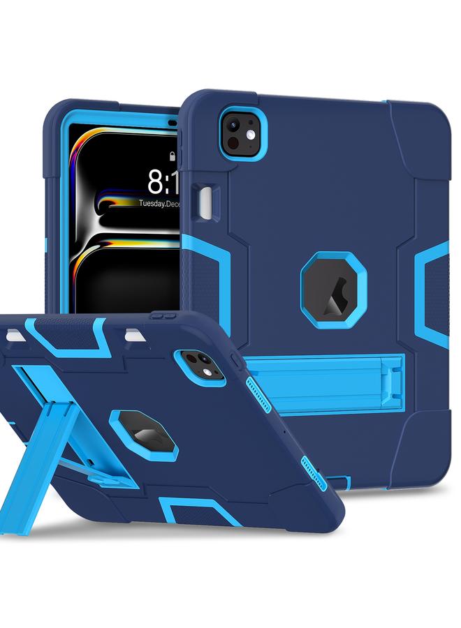 زبون حافظة لجهاز iPad Pro 13 2024 من السيليكون والأكريليك بلون متباين مع حامل - Image 1