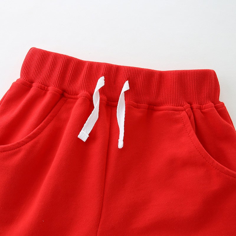 26 New Summer Children'S Clothing Pants Style Knitted Boys' Sports Pants Solid Color Casual Children'S Shorts - Image 5