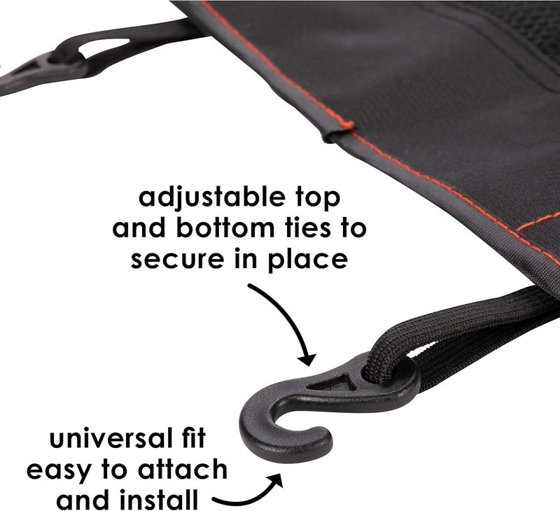 Diono Stow n Go Car Back Seat Organizer for Kids Kick Mat Back Seat Protector with 7 Storage Pockets 2 Drinks Holders Water Resistant Durable Material Black  18x10x9 Inch Pack of 1 - Image 5