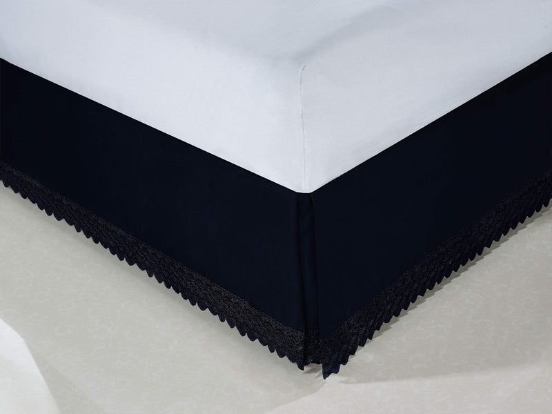 إليجنت كومفورت راحة أنيقة حريري نوبت الدانتيل الدانتيل الغبار الكشكش/السرير تنورة من منصة الألياف الدقيقة التجاعيد وتلاشي مقاوم مع 15 بوصة إسقاط - Image 2