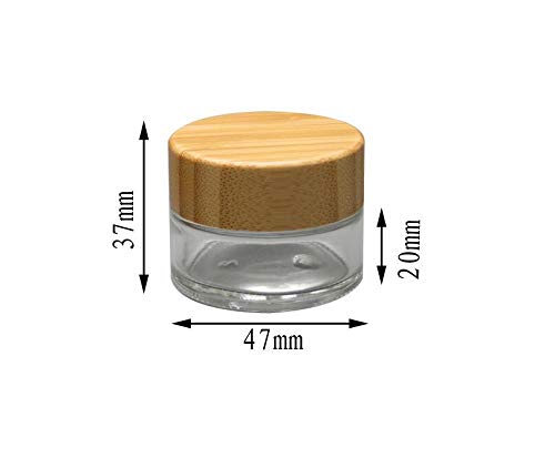 Natuworld 2Pcs 15ml/0.5oz Empty Refillable Frosted Glass Bottles Round Cream Jars Container Portable Travel Cosmetic Bottle Jars Pot with Bamboo Lid and Inner Liner for Samples Lip Balms Lotion Eyeshadow - Image 5