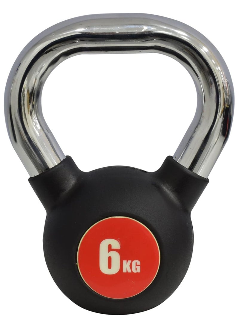 Sky Land Kettlebell Rubber Coated Cast Iron Kettle dumbbell with Chrome Handle Kettlebell Weight For Strength And Weight Training – Exercise Kettlebell For Whole Body Workout EM-9267-6  - Image 1