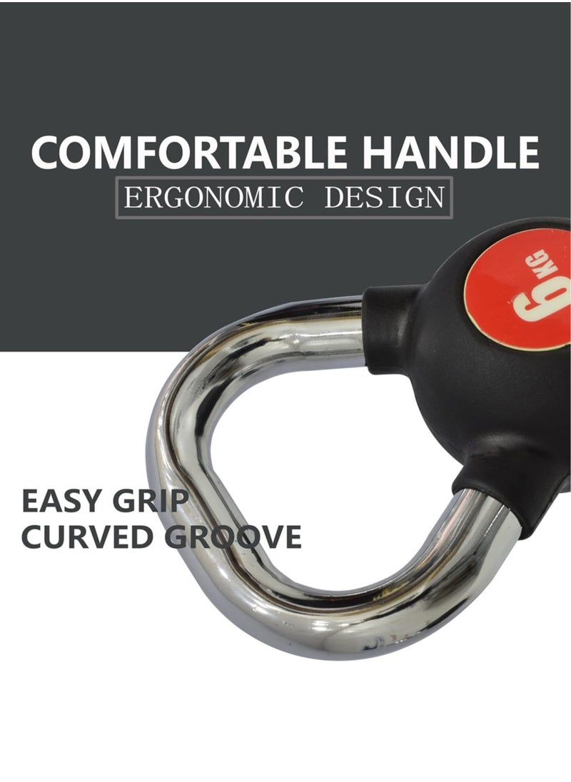 Sky Land Kettlebell Rubber Coated Cast Iron Kettle dumbbell with Chrome Handle Kettlebell Weight For Strength And Weight Training – Exercise Kettlebell For Whole Body Workout EM-9267-6  - Image 4