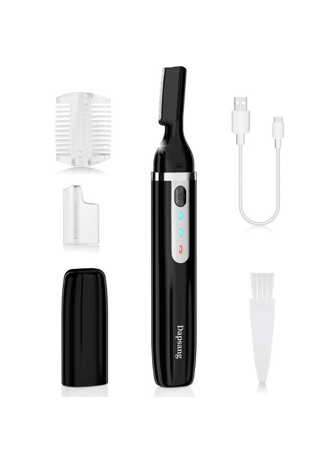 Dapsang Eyebrow Trimmer, Electric Eyebrow Razor for Women Men, Rechargeable Painless LED Light Facial Hair Shaver Remover with Rinseable Blade for Face Lips Neck Leg - Image 1