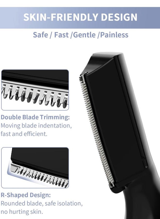 Dapsang Eyebrow Trimmer, Electric Eyebrow Razor for Women Men, Rechargeable Painless LED Light Facial Hair Shaver Remover with Rinseable Blade for Face Lips Neck Leg - Image 2
