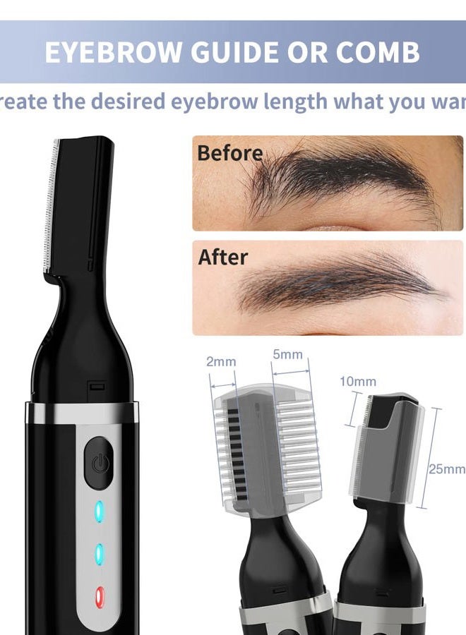 Dapsang Eyebrow Trimmer, Electric Eyebrow Razor for Women Men, Rechargeable Painless LED Light Facial Hair Shaver Remover with Rinseable Blade for Face Lips Neck Leg - Image 4
