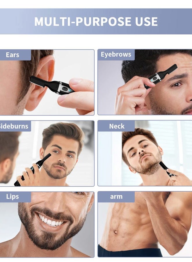 Dapsang Eyebrow Trimmer, Electric Eyebrow Razor for Women Men, Rechargeable Painless LED Light Facial Hair Shaver Remover with Rinseable Blade for Face Lips Neck Leg - Image 3