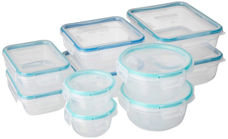 Snapware Total Solution 20-Pc Plastic Food Storage Containers Set  8.5-Cup  5.5-Cup  4-Cup  3-Cup  and 1.2-Cup Meal Prep Containers  BPA-Free Lids with Locking Tabs - Image 1