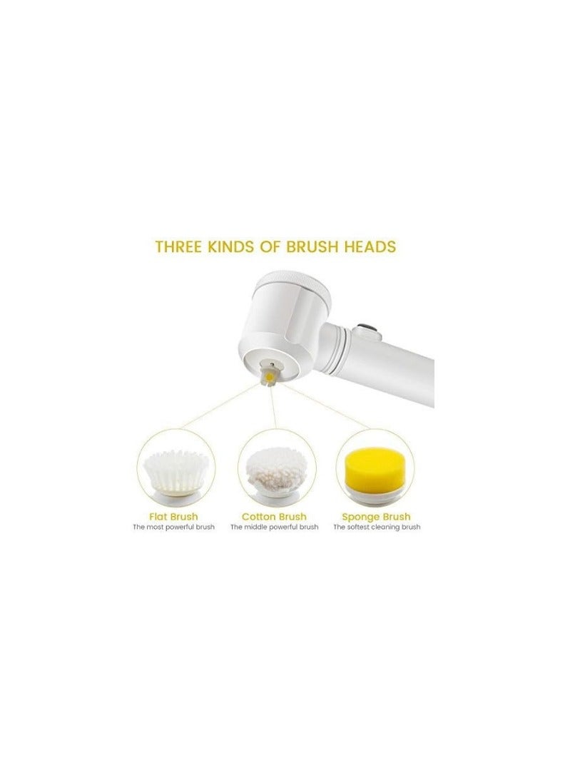 Electric cleaning brush, 5 in 1 magic power scrubber for kitchen bathroom tub shower tile carpet bidet sofas, cordless battery powered scrubber with pva towel & 3 brush heads - Image 5