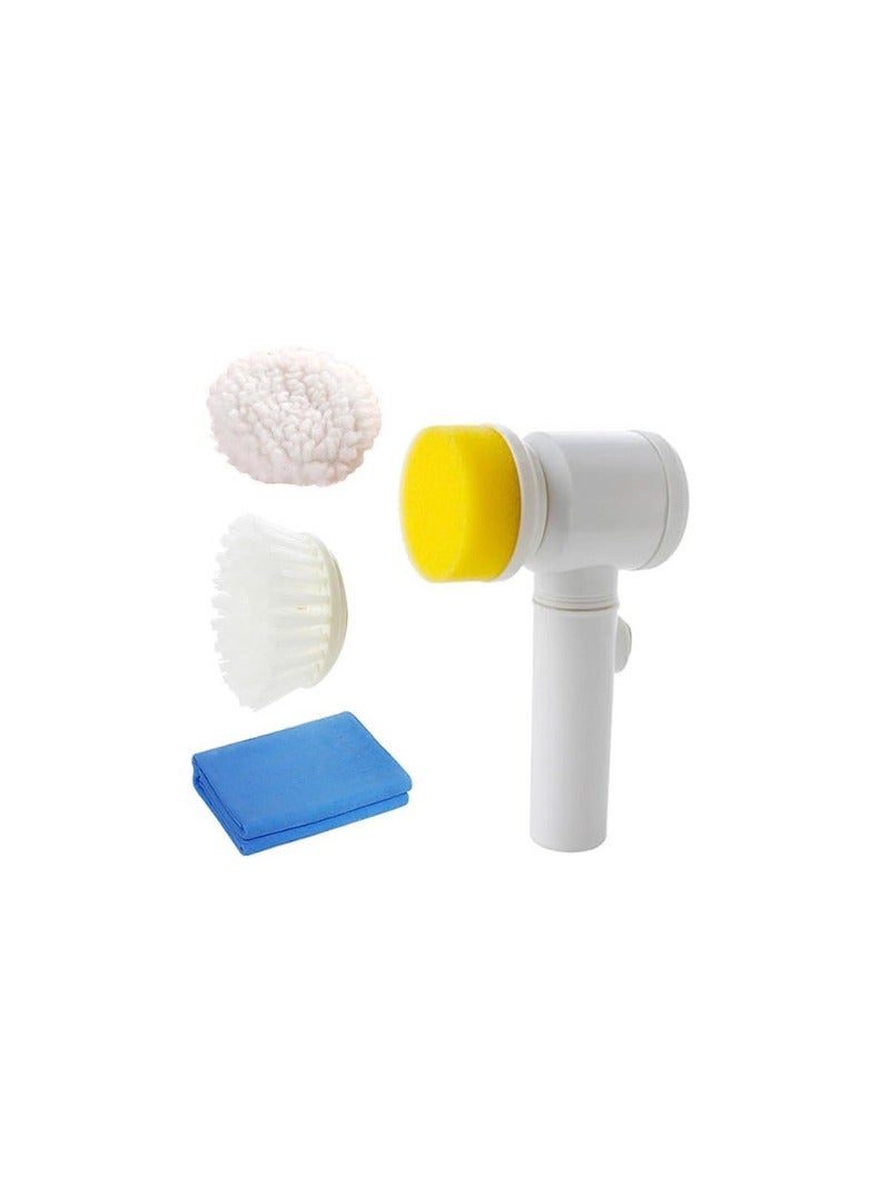 Electric cleaning brush, 5 in 1 magic power scrubber for kitchen bathroom tub shower tile carpet bidet sofas, cordless battery powered scrubber with pva towel & 3 brush heads - Image 1