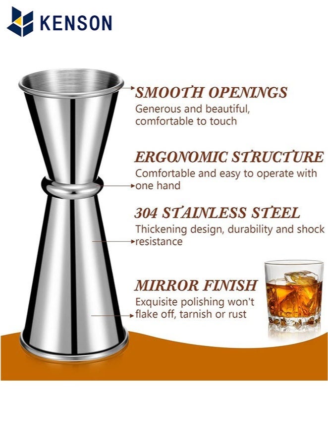 KENSON Double measuring cups, 304 stainless steel measuring cups, double shot measure, double 30ml/60ml, short drink jigger, essential silver kitchen tool for bars, suitable for parties, weddings, anniversaries, birthdays.  - Image 3