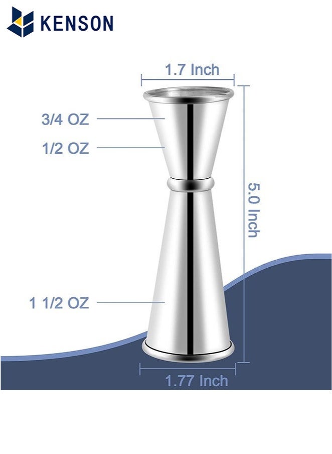 KENSON Double measuring cups, 304 stainless steel measuring cups, double shot measure, double 30ml/60ml, short drink jigger, essential silver kitchen tool for bars, suitable for parties, weddings, anniversaries, birthdays.  - Image 2