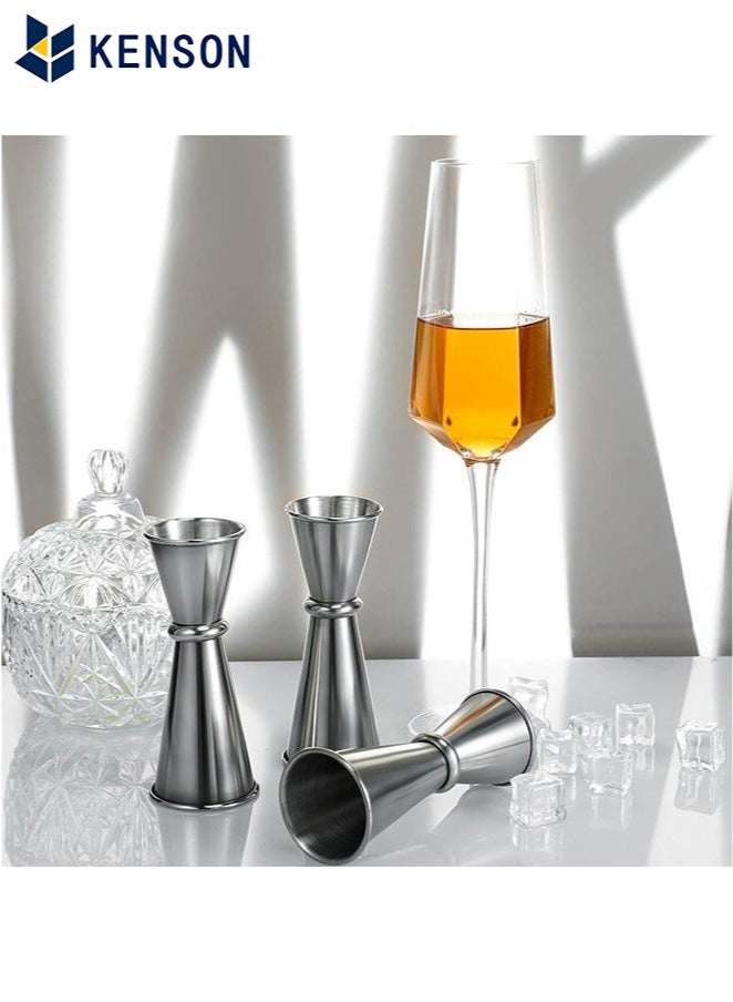 KENSON Double measuring cups, 304 stainless steel measuring cups, double shot measure, double 30ml/60ml, short drink jigger, essential silver kitchen tool for bars, suitable for parties, weddings, anniversaries, birthdays.  - Image 5