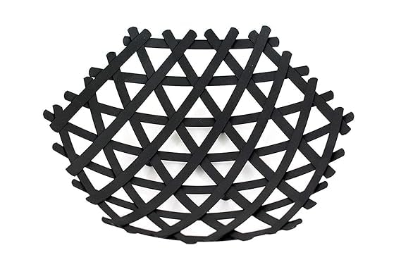 Olpad Decorative Thick Heavy Metal Wire Fruit Basket Matte Black Nordic Style Countertop Vegetable Bowl Basket Holder Stand for Kitchen Home Dining Table Round Platter Tabletop - Image 1
