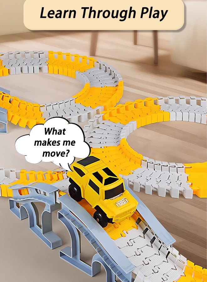 Engineering Track Toy Car,334-Piece Engineering Track Building Set,DIY Construction Toy Car,,Electric Engineering Railcar,Track Toys with Toy Cars,STEM Educational Toys for Children Aged 4+, Suitable for Boys and Girls - Image 4