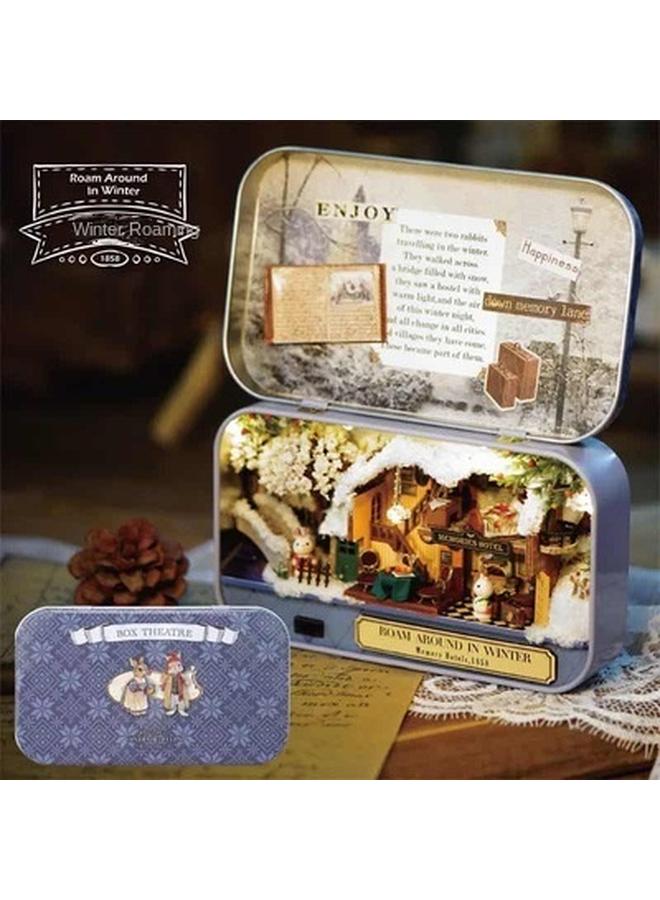 منزل فكاهي DIY كوخ مربع مسرح منزل صغير مصنوع يدويًا ، نموذج لعبة هدية عيد ميلاد فتاة - Image 1