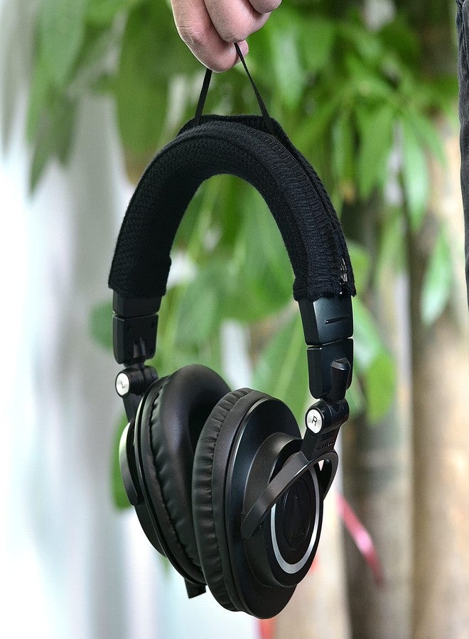 defean Knitted Fabric with Lanyard Headband Cover,Headband Protector with Zipper/DIY Installation No Tool Needed, Compatible with Bose,Anker,Sony,COWIN,Audio-Technica,JBL,Hyperx Headphones (Black) - Image 4