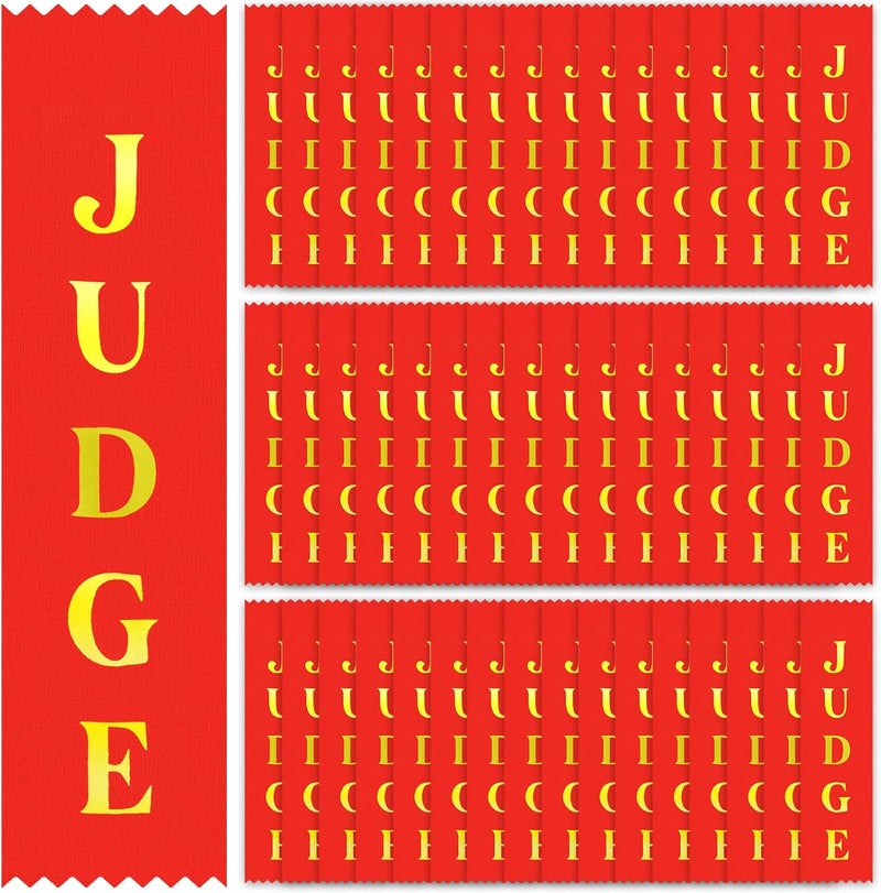 Jexine 50 Pcs Judge Ribbon Award Ribbon Bulk for Students Judges Sports Event Contest - Image 1