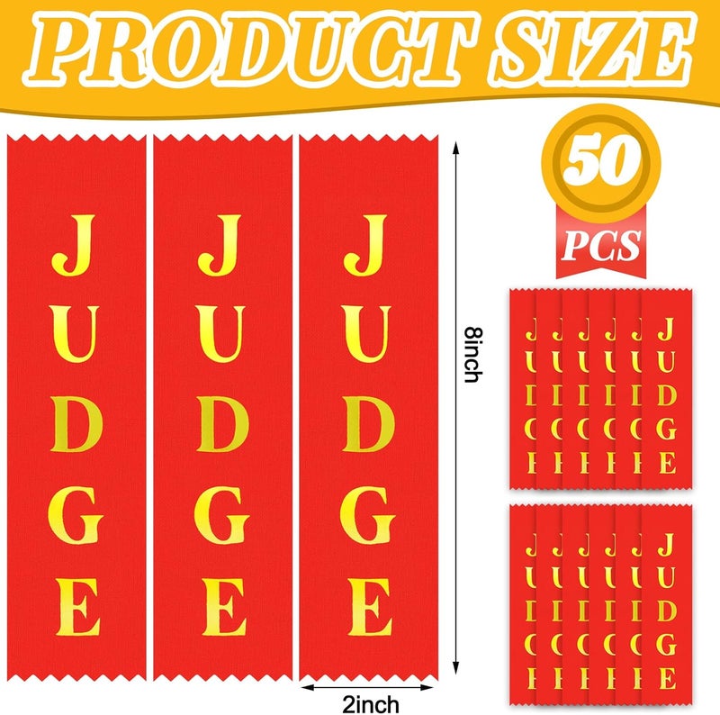 Jexine 50 Pcs Judge Ribbon Award Ribbon Bulk for Students Judges Sports Event Contest - Image 5