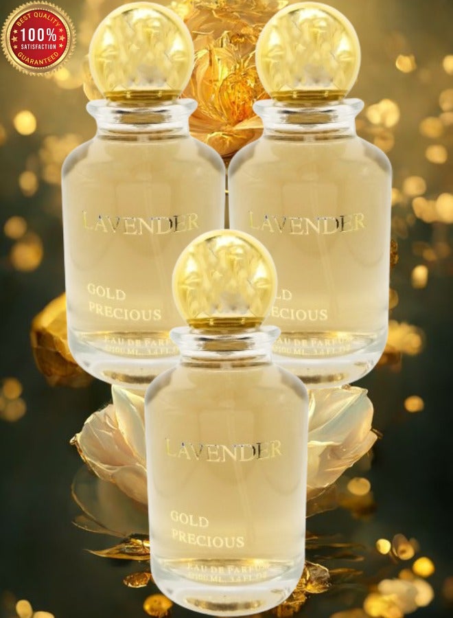Lavender 3 Pieces Lavender Gold Precious Perfume 100ml EDP - Image 1
