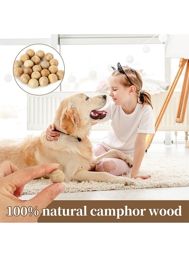 80PCS Natural Cedar Balls with 4 Mesh Bags, Fresh Scent Home Fragrance Deodorizer for Drawers Closets Wardrobes - Image 5