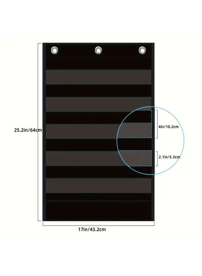 Clear Pocket Chart With 5 Pockets And Extra Storage For Letter Cards 25 2 X 17 Inch - Image 2