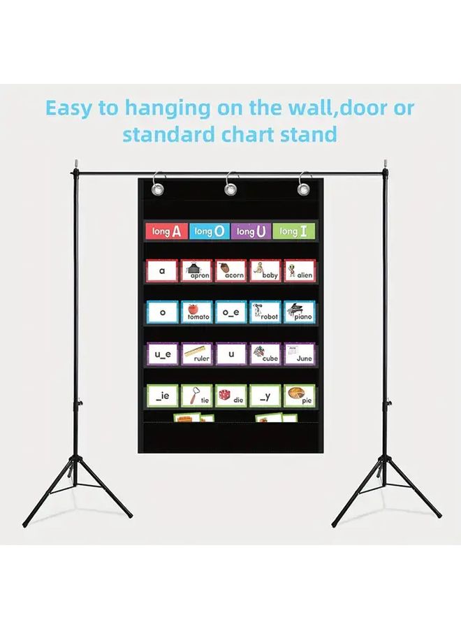 Clear Pocket Chart With 5 Pockets And Extra Storage For Letter Cards 25 2 X 17 Inch - Image 5