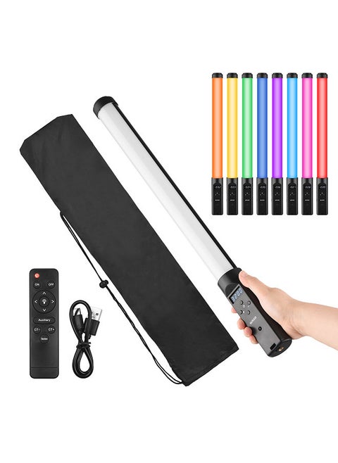 Handheld RGB Tube Light LED Video Light Wand 3200K-5500K Dimmable 9 Colorful Lighting Effects Built-in Battery with Remote Control for Vlog Live Streaming Product Portrait Photography